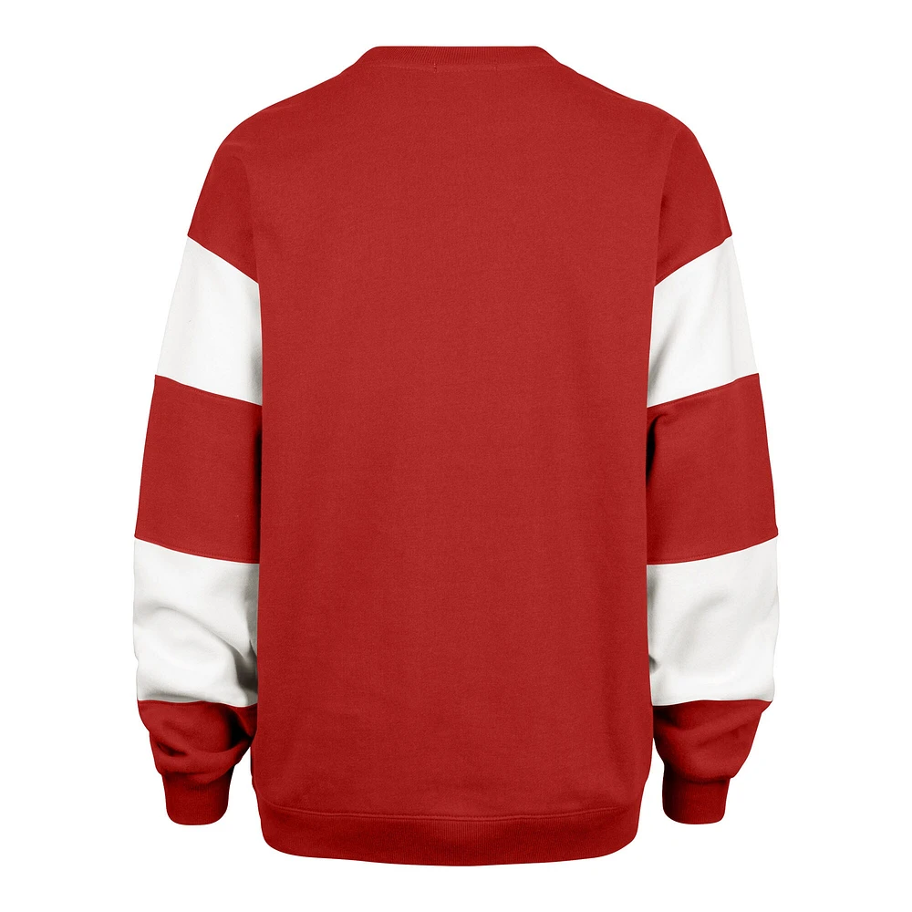 Women's '47 Red New Jersey Devils Eephus Barred Pullover Sweatshirt
