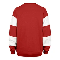 Women's '47 Red New Jersey Devils Eephus Barred Pullover Sweatshirt