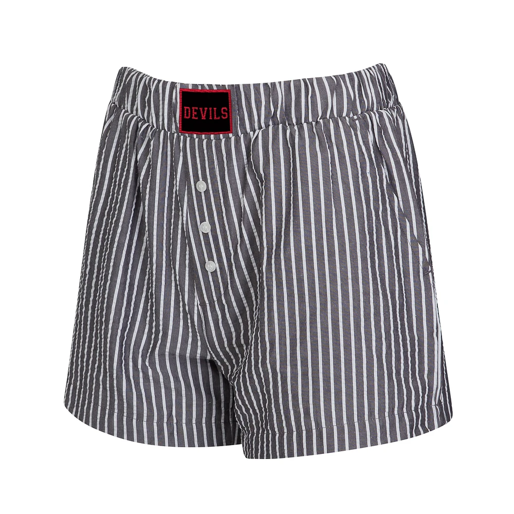 Women's Concepts Sport  Charcoal New Jersey Devils Two-Pack Boxer Shorts Set