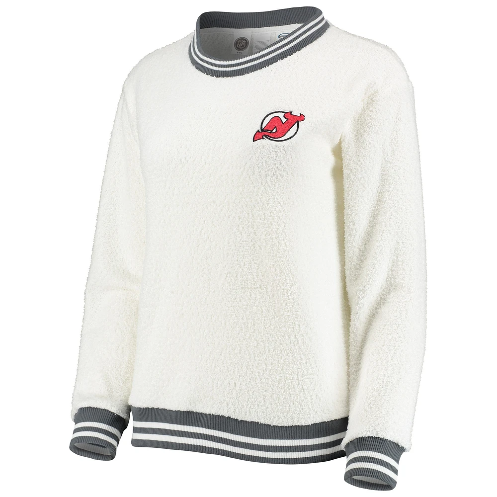 Sweat-shirt Concepts Sport Cream New Jersey Devils Granite Sherpa pour femmes