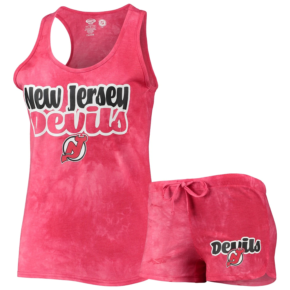 Ensemble débardeur et short à dos nageur Billboard Devils du New Jersey Concepts Sport pour femme rouge