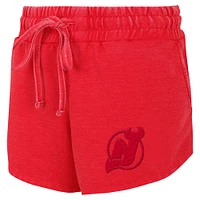 Women's Concepts Sport Red New Jersey Devils Volley Fleece Shorts