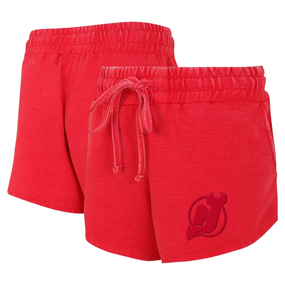 Women's Concepts Sport Red New Jersey Devils Volley Fleece Shorts