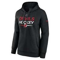 Women's Fanatics Black New Jersey Devils Authentic Pro Primary Logo Pullover Hoodie