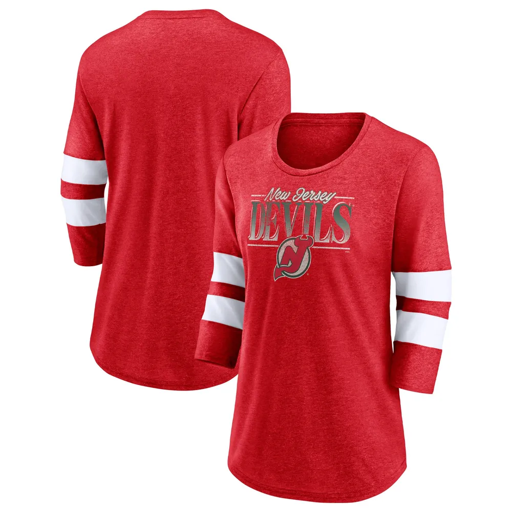 New Jersey Devils Fanatics Branded Women's Iconic 3/4-Sleeve T-Shirt -  Heathered Black