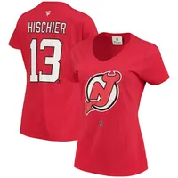 Men's Fanatics Branded Jack Hughes Red New Jersey Devils Authentic Stack  Name & Number T-Shirt 