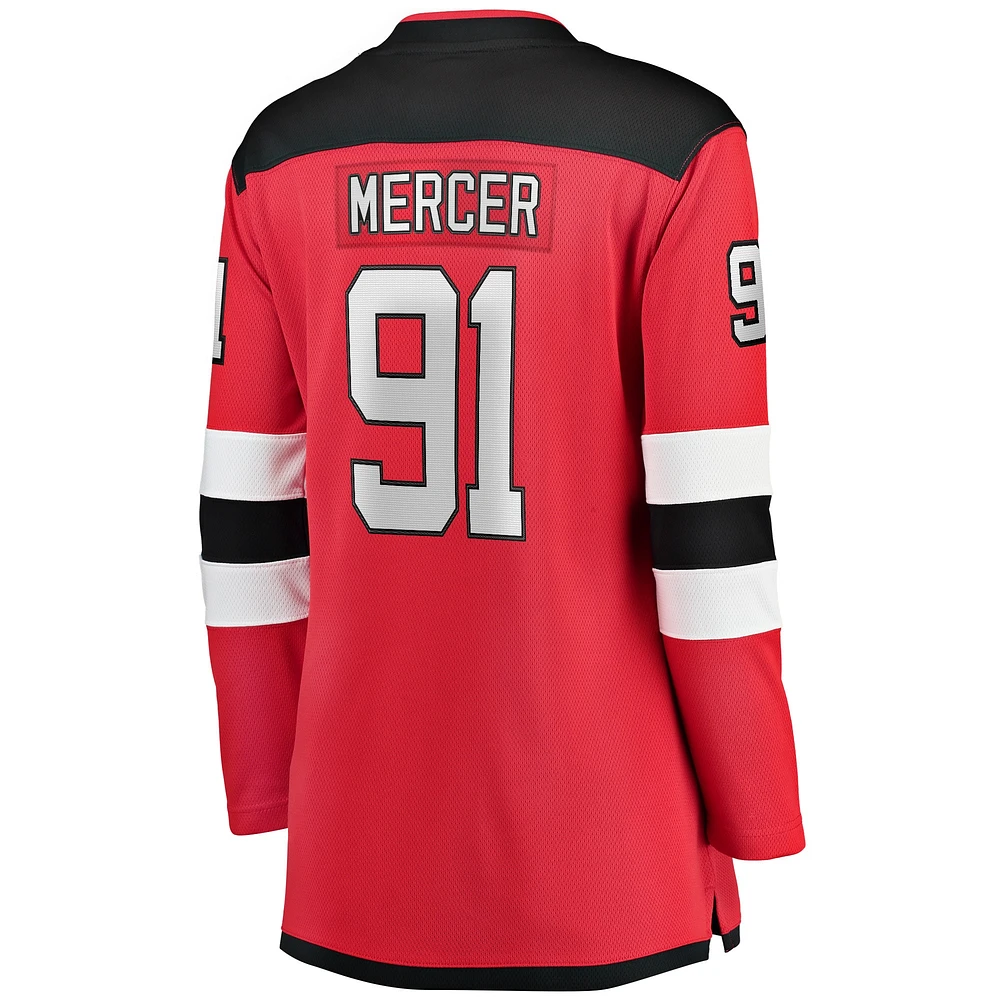 Women's Fanatics Dawson Mercer Red New Jersey Devils Home Breakaway