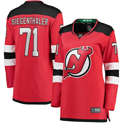 Fanatics pour femmes Jonas Siegenthaler Rouge New Jersey Devils Home Breakaway Player Maillot