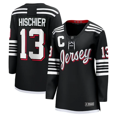 Fanatics pour femmes Nico Hischier noir New Jersey Devils Alternate Premier Breakaway Player Maillot