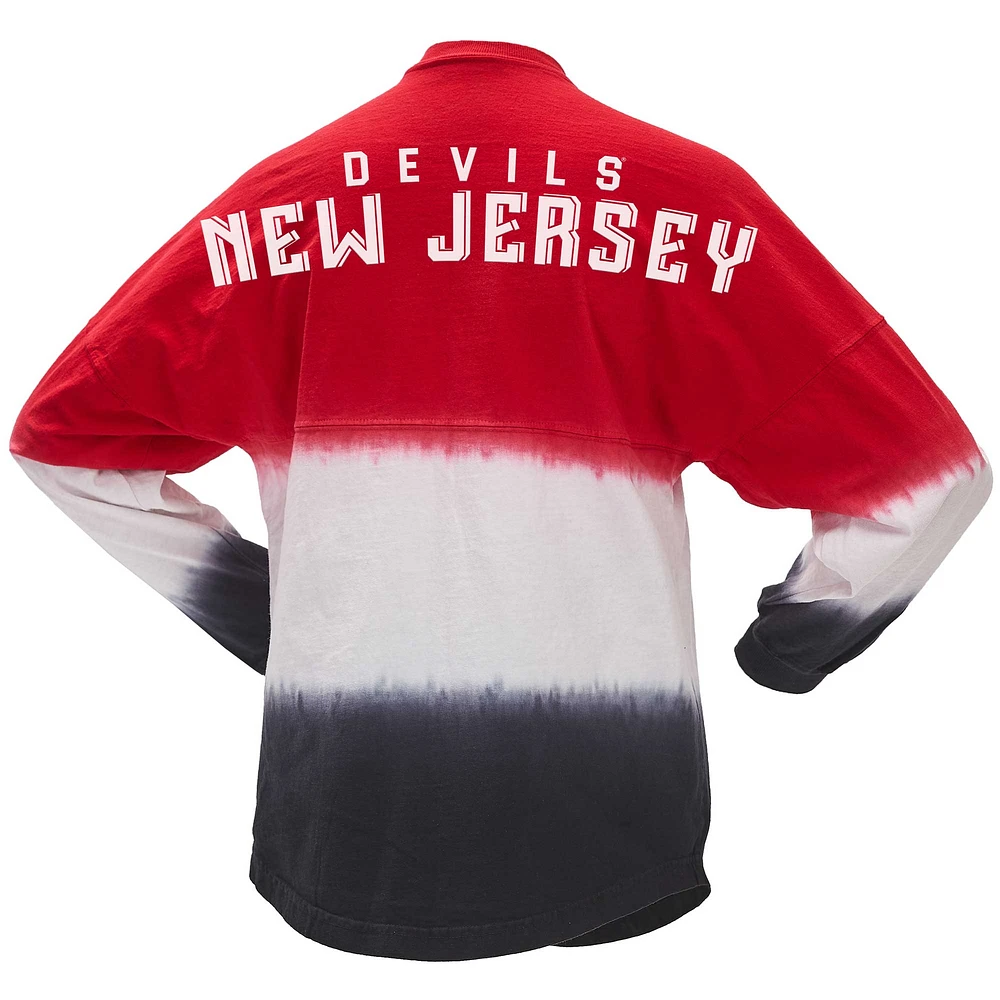 Women's Fanatics Red/Black New Jersey Devils Ombre Long Sleeve T-Shirt