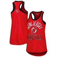 Women's G-III 4Her by Carl Banks Red New Jersey Devils First Base Racerback Scoop Neck Tank Top