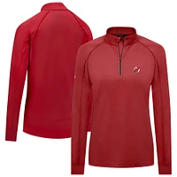 Haut à glissière quart de tour Kinetic Insignia Core Raglan pour femme Levelwear Red New Jersey Devils