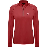 Haut à glissière quart de tour Kinetic Insignia Core Raglan pour femme Levelwear Red New Jersey Devils