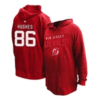 Women's Profile Jack Hughes Red New Jersey Devils Plus Name & Number Thermal Pullover Hoodie