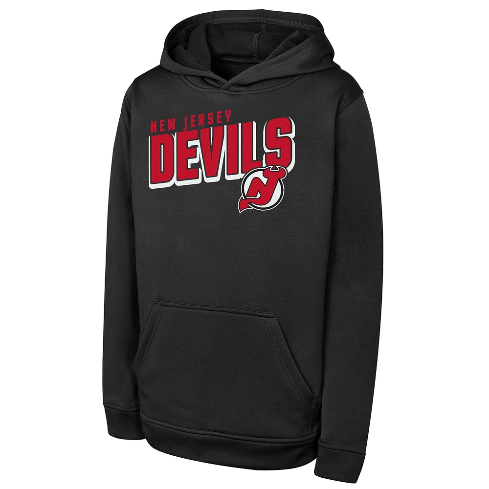 Sweat à capuche Cyber ​​Punk Performance noir pour jeunes New Jersey Devils