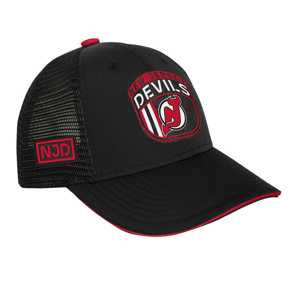 Casquette réglable de camionneur rouge sur scène des Devils du New Jersey 2024 de la LNH pour jeunes Fanatics