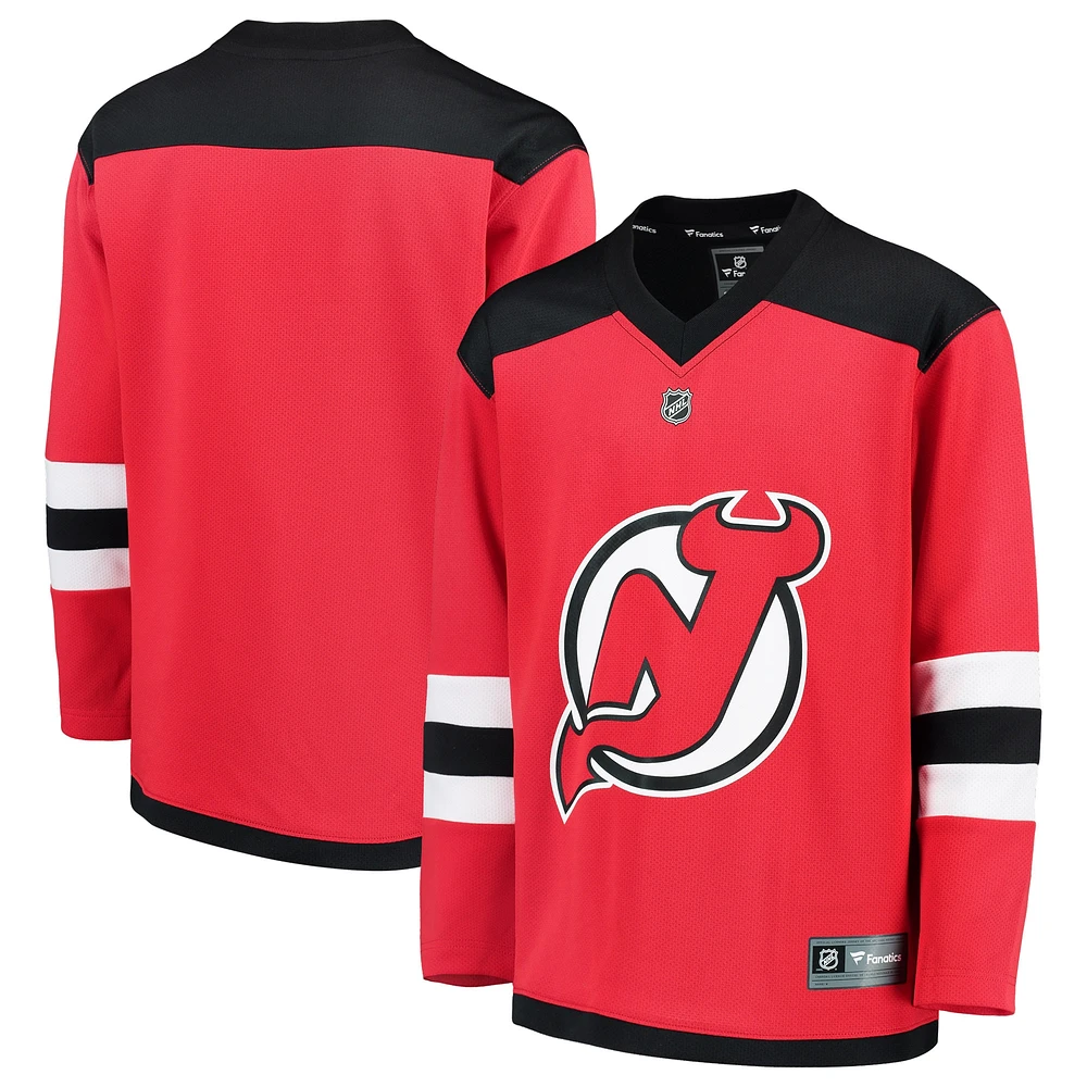 Maillot blanc réplique pour jeunes fanatiques des Devils du New Jersey rouge