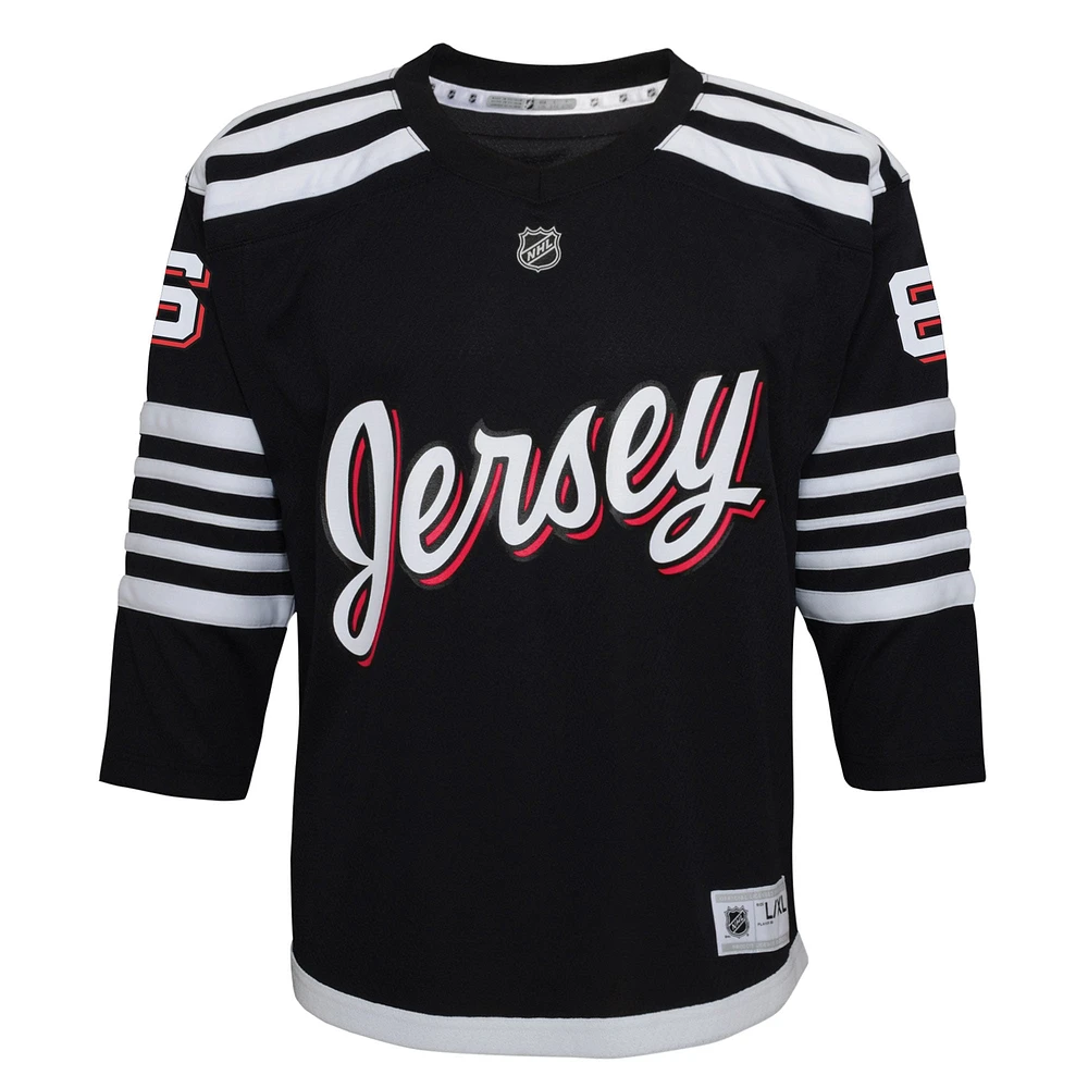 Youth Jack Hughes Black New Jersey Devils Alternate Replica Player