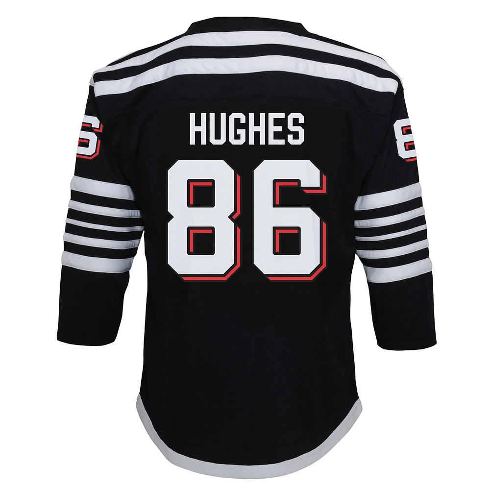 Youth Jack Hughes Black New Jersey Devils Alternate Replica Player