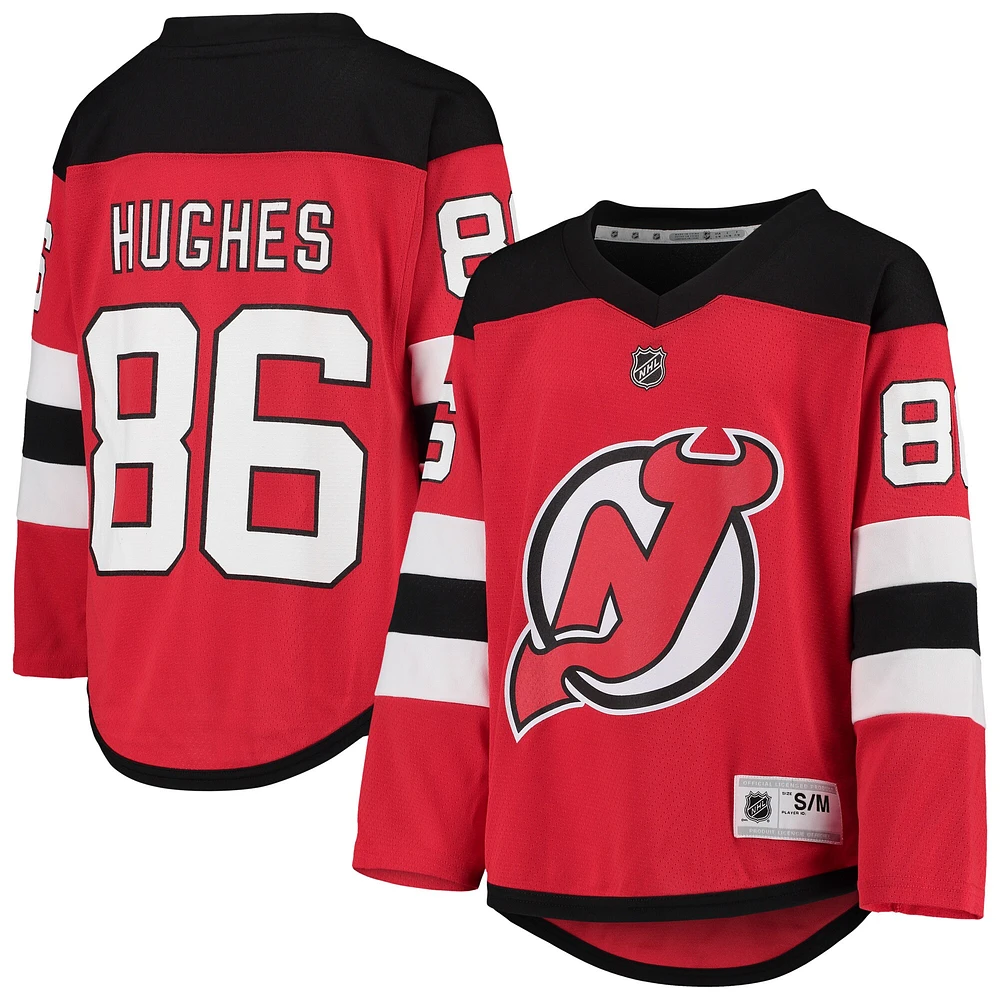 Maillot de réplique joueur à domicile des Devils du New Jersey rouge Jack Hughes pour jeunes