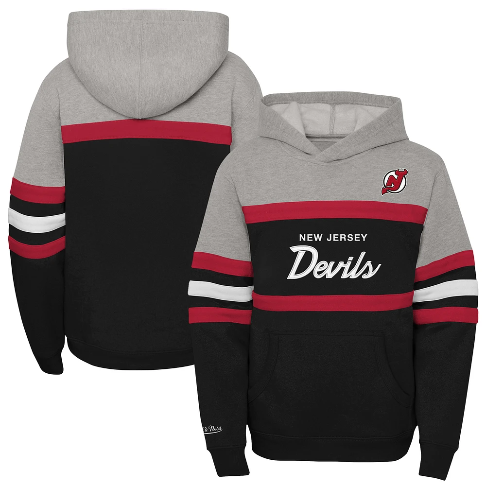 Sweat à capuche noir Mitchell & Ness pour jeune entraîneur en chef des Devils du New Jersey