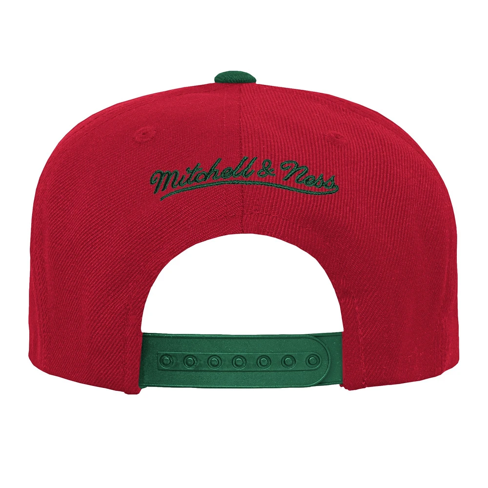 Youth Mitchell & Ness Red/Green New Jersey Devils Core Team Two-Tone Snapback Hat