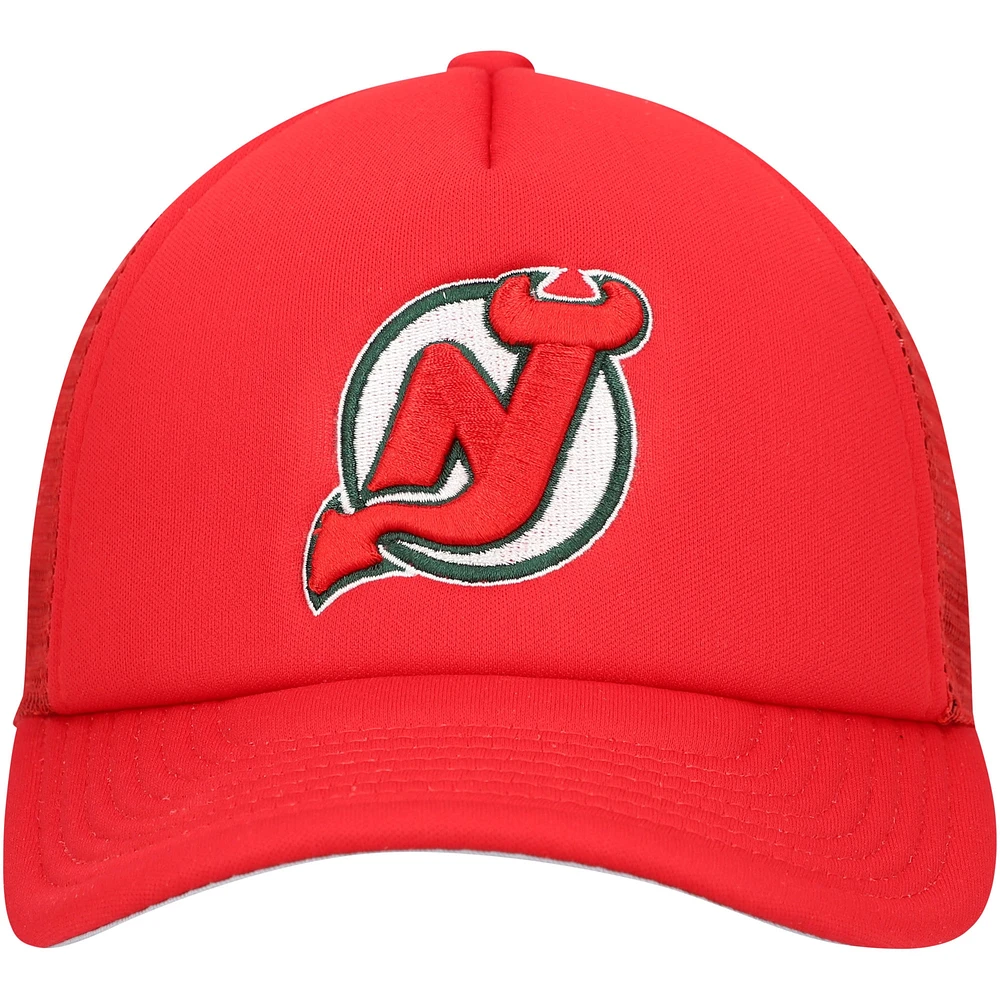 Casquette ajustable pour jeunes Mitchell & Ness Red New Jersey Devils Core Trucker