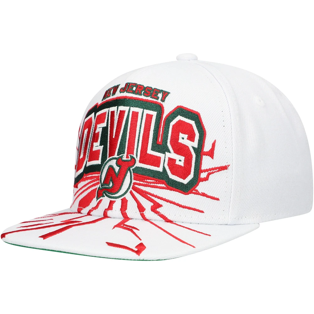 Casquette Snapback After Shock des Devils du New Jersey pour jeunes Mitchell & Ness blanche