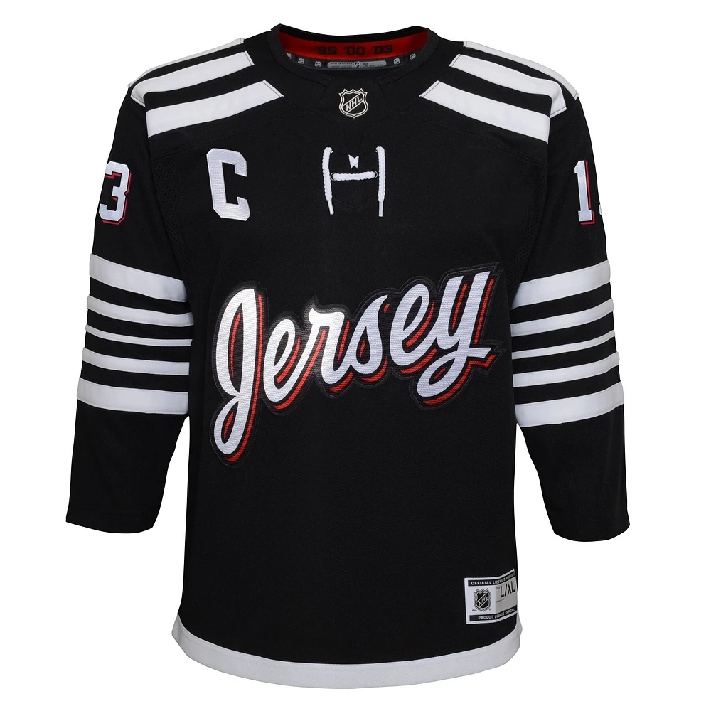 Maillot de joueur suppléant Nico Hischier noir des New Jersey Devils 2021/22 pour jeune