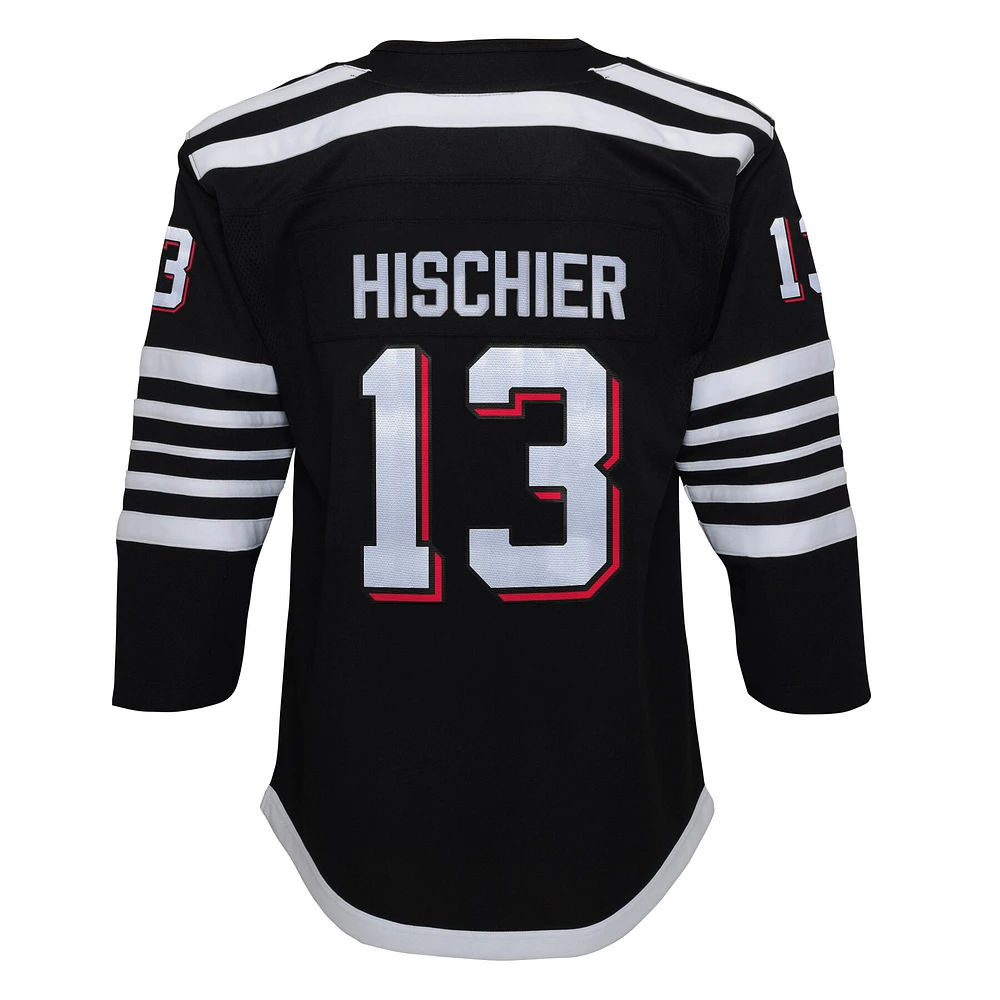 Maillot de joueur suppléant Nico Hischier noir des New Jersey Devils 2021/22 pour jeune
