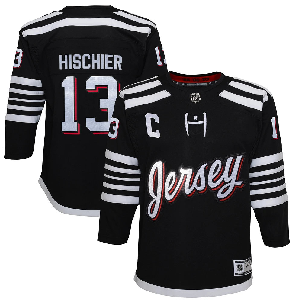 Maillot de joueur suppléant Nico Hischier noir des New Jersey Devils 2021/22 pour jeune