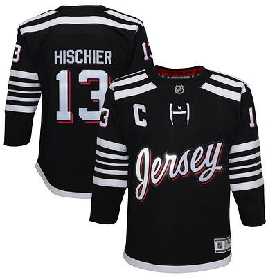 Maillot de joueur suppléant Nico Hischier noir des New Jersey Devils 2021/22 pour jeune