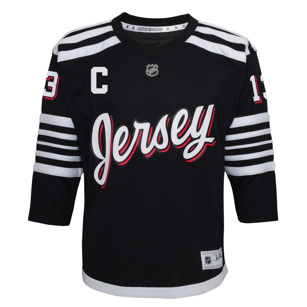 Youth Nico Hischier Black New Jersey Devils 2021/22 Alternate Replica Player