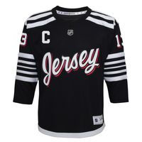 Youth Nico Hischier Black New Jersey Devils 2021/22 Alternate Replica Player