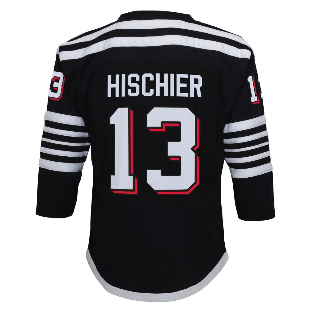Youth Nico Hischier Black New Jersey Devils 2021/22 Alternate Replica Player