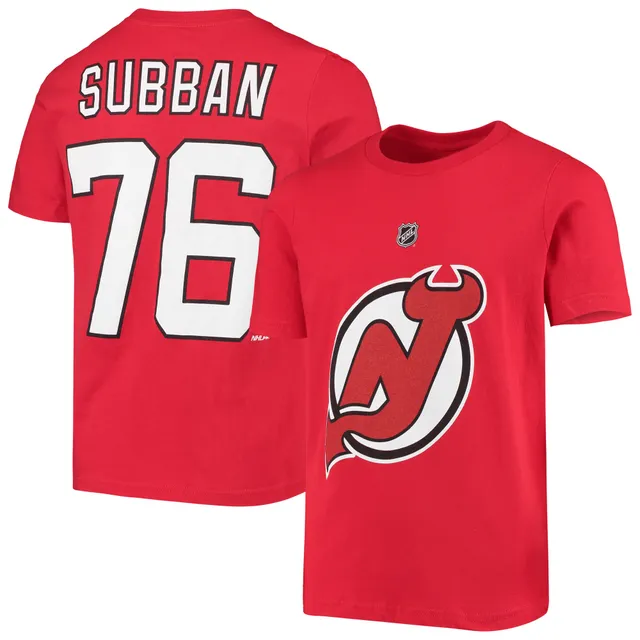 Jack Hughes New Jersey Devils Youth Player Name & Number T-Shirt - Red