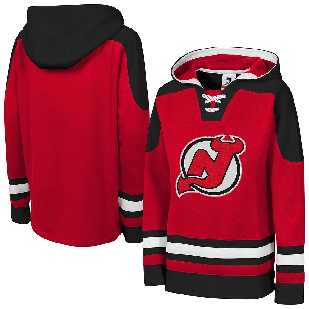 Sweat à capuche col en V Ageless Must Have pour jeunes Red New Jersey Devils