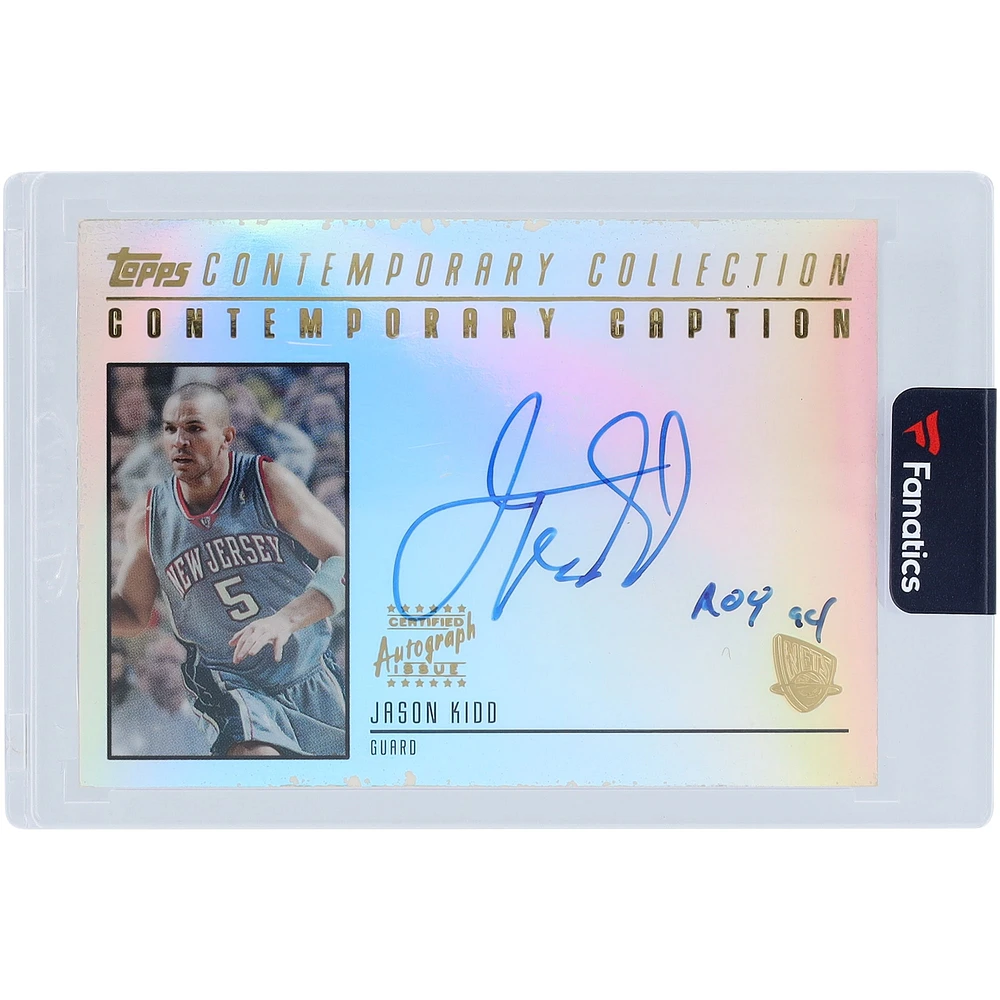 Jason Kidd New Jersey Nets Autographed 2003-04 Topps Contemporary Collection Contemporary Caption Autograph #CC-JK Card with "ROY 94" Inscription