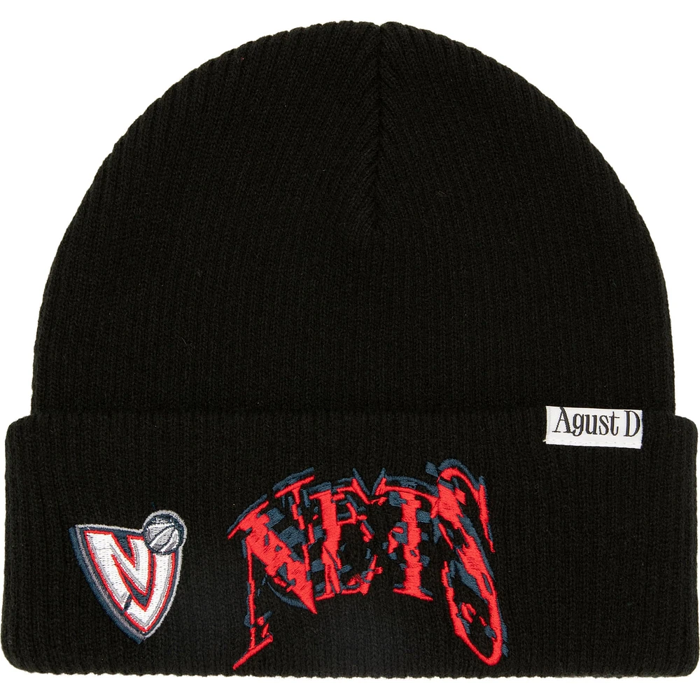 Men's  Black New Jersey Nets SUGA x NBA by Mitchell & Ness Capsule Collection Glitch Cuffed Knit Hat