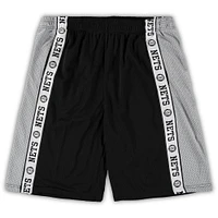 Men's Fanatics Black/Silver New Jersey Nets Big & Tall Tape Mesh Shorts