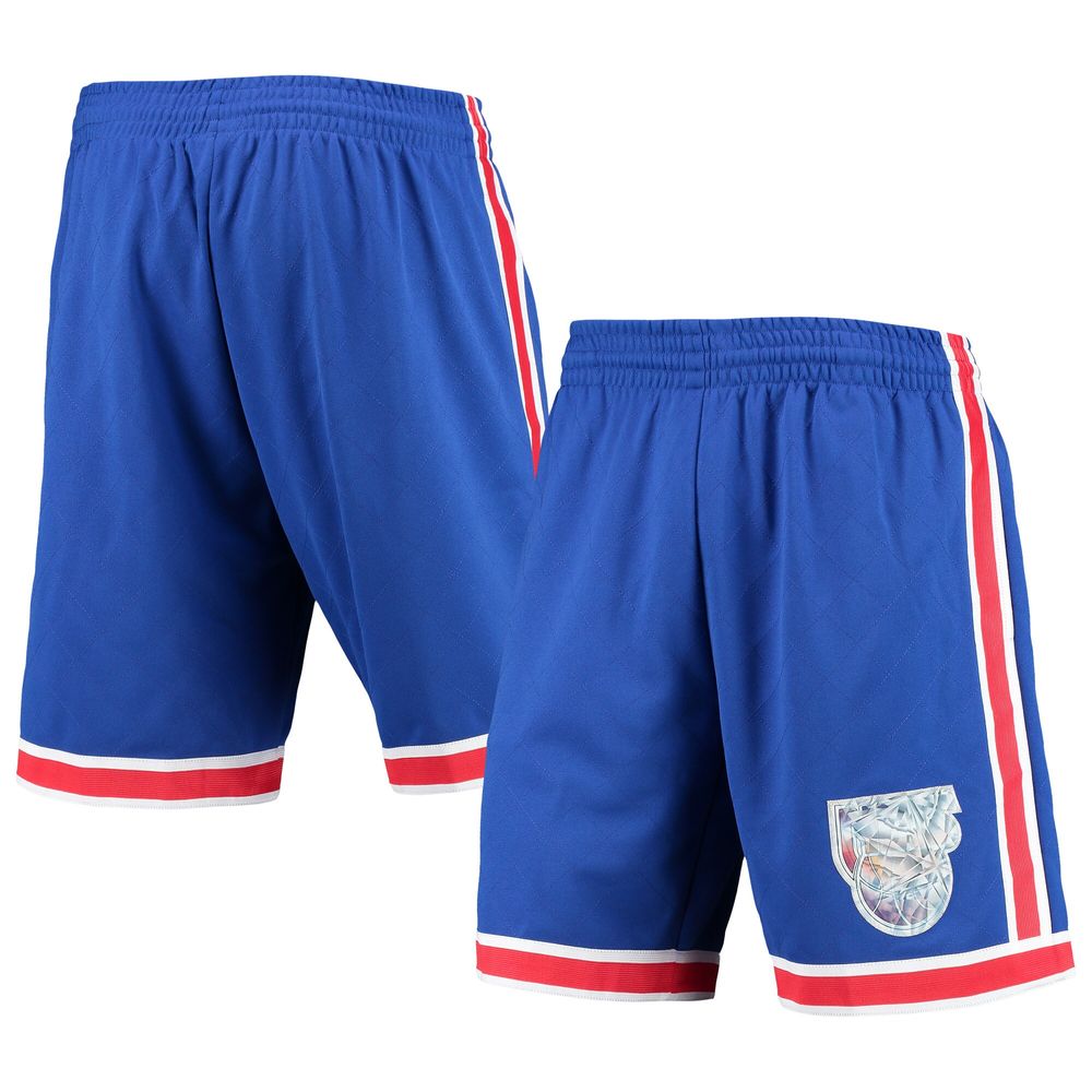 Men's Mitchell & Ness Blue New Jersey Nets 1993 Hardwood Classics 75th Anniversary Swingman Shorts