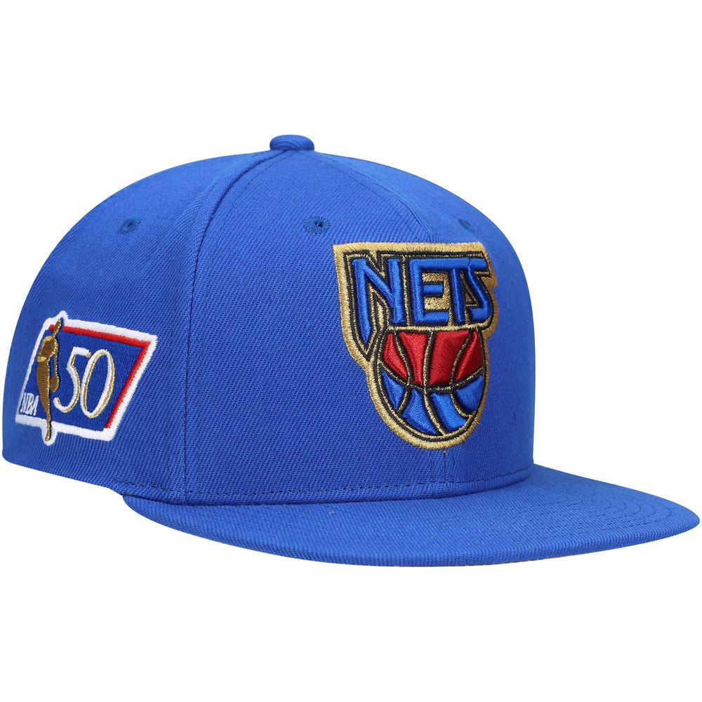 Men's Mitchell & Ness Blue New Jersey Nets 50th Anniversary Snapback Hat