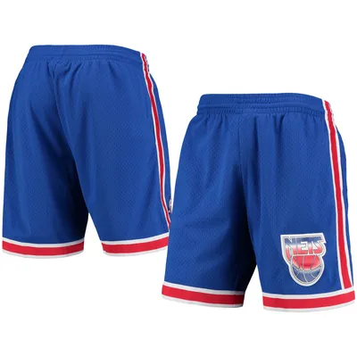 New Jersey Nets Mitchell & Ness Hardwood Classics Primary Logo Swingman Shorts - Blue