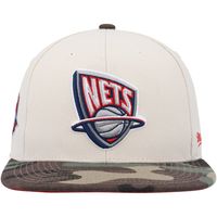 Men's Mitchell & Ness Cream/Camo New Jersey Nets Hardwood Classics 35th Anniversary Off White Camo Fitted Hat