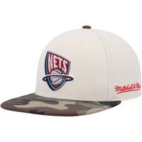 Men's Mitchell & Ness Cream/Camo New Jersey Nets Hardwood Classics 35th Anniversary Off White Camo Fitted Hat