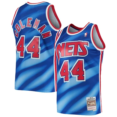 Maillot Swingman Mitchell & Ness Derrick Coleman bleu New Jersey Nets 2001/02 Hardwood Classics pour hommes