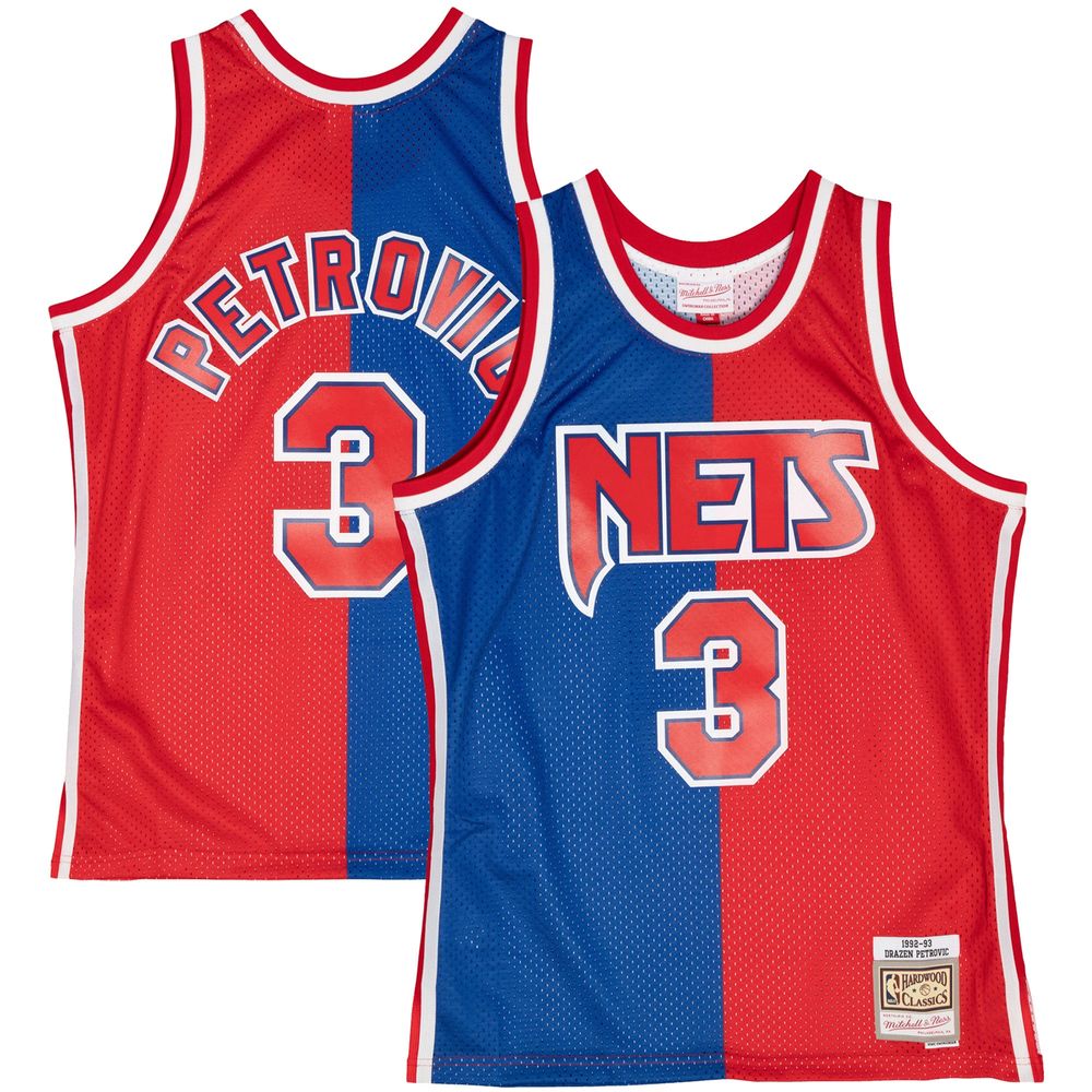 Reebok NBA Hardwood Classics New Jersey Nets #3 Drazen Petrovic 2XL +2  Length