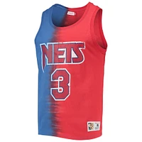 Débardeur avec nom et numéro Mitchell & Ness Drazen Petrovic bleu/rouge New Jersey Nets Hardwood Classics pour hommes