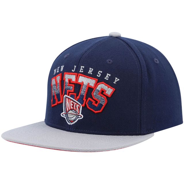 Casquette New Jersey Nets Hardwood Classics Gradient Wordmark Snapback pour homme Mitchell & Ness bleu marine/gris