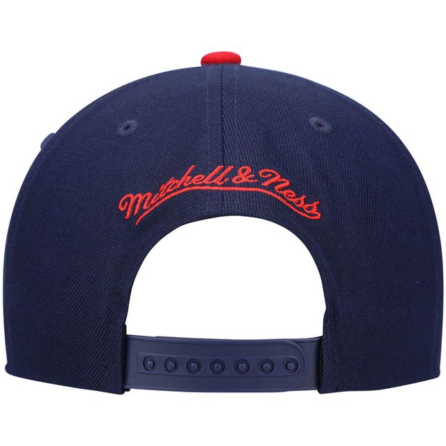 Casquette pour homme Mitchell & Ness Navy/Red New Jersey Nets Hardwood Classics Team Two-Tone 2.0 Snapback